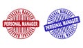 Grunge PERSONAL MANAGER Scratched Round Stamps Royalty Free Stock Photo