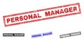 Grunge PERSONAL MANAGER Textured Rectangle Stamp Seals Royalty Free Stock Photo