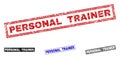 Grunge PERSONAL TRAINER Scratched Rectangle Watermarks Royalty Free Stock Photo