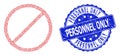 Grunge Personnel Only Round Seal Stamp and Recursive Restrict Icon Collage