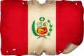 Peru Flag On Old Paper