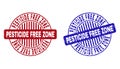 Grunge PESTICIDE FREE ZONE Textured Round Stamps