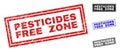 Grunge PESTICIDES FREE ZONE Scratched Rectangle Stamp Seals
