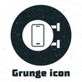 Grunge Phone repair service icon isolated on white background. Adjusting, service, setting, maintenance, repair, fixing