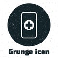 Grunge Phone repair service icon isolated on white background. Adjusting, service, setting, maintenance, repair, fixing