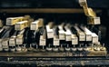 Grunge piano keyboard background