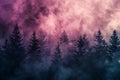 Grunge pine tree forest colorful Textured background . Generative AI