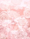 Grunge pink background with decorative roses