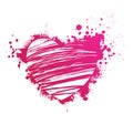 Grunge pink heart