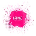 Grunge pink ink splatter halftone background