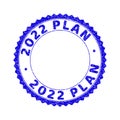 Grunge 2022 PLAN Scratched Round Rosette Stamp Seal Royalty Free Stock Photo