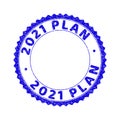 Grunge 2021 PLAN Scratched Round Rosette Stamp Seal Royalty Free Stock Photo