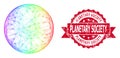 Grunge Planetary Society Stamp Seal and Rainbow Network Circle