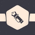 Grunge Police electric shocker icon isolated on grey background. Shocker for protection. Taser is an electric weapon