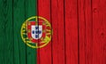 Portugal Flag Over Wood Planks