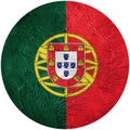 Grunge Portugal flag. Portugal button flag Isolated on white background