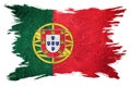 Grunge Portugal flag. Portugal flag with grunge texture. Brush stroke