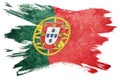 Grunge Portugal flag. Portugal flag with grunge texture. Brush s