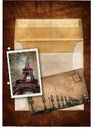 Grunge postcard and picture from Paris