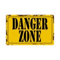 Grunge poster Danger Zone . Vector illustration of Danger Zone text with caution tape on grungy black and yellow