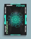 Grunge poster. Digital viewfinder. Space stars. Cyber frame. Game aiming. Astronaut spaceship. Universe infinity. Galaxy