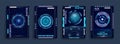 Grunge poster. Digital viewfinder. Space stars. Game HUD frame. Astronaut spaceship. Universe infinity. Galaxy shuttle