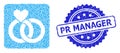 Grunge Pr Manager Seal Stamp and Recursive Wedding Rings Icon Collage Royalty Free Stock Photo