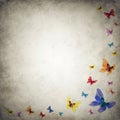 Grunge premade background template with butterflies Royalty Free Stock Photo