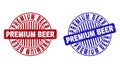 Grunge PREMIUM BEER Scratched Round Watermarks