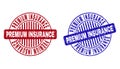 Grunge PREMIUM INSURANCE Textured Round Stamp Seals