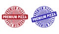 Grunge PREMIUM PIZZA Textured Round Stamps