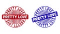 Grunge PRETTY LOVE Textured Round Stamps