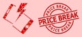 Grunge Price Break Stamp Seal and Red Lovely Smartphone Crash Mosaic