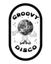 Grunge printout with cartoon disco ball character