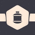 Grunge Propane gas tank icon isolated on grey background. Flammable gas tank icon. Monochrome vintage drawing. Vector