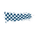 Grunge race flag, tire track with checker marks pattern on vector background Royalty Free Stock Photo