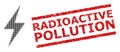 Grunge Radioactive Pollution Seal Stamp and Halftone Dotted Electricity Royalty Free Stock Photo