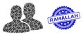 Grunge Ramallah Seal Stamp and Recursion Users Icon Composition