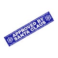 APPROVED BY SANTA CLAUS Scratched Rectangle Stamp Seal with Snowflakes