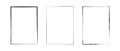 Grunge rectangle frame set. Dotted, stippled and paint brush black border collection. Chalk or halftone rectangular