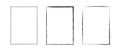 Grunge rectangle frame set. Dotted, stippled and paint brushed black border collection. Chalk or halftone rectangular