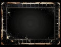 Grunge Rectangular Frame with Distressed Texture on a Black Background Royalty Free Stock Photo