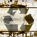 Grunge recycle symbol background
