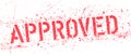 Grunge red approved square rubber seal stamp on white background Royalty Free Stock Photo