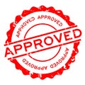 Grunge red approved word round rubber seal stamp on white background Royalty Free Stock Photo