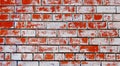 Grunge red brick wall background with white plaster stains Royalty Free Stock Photo