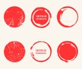 Grunge red color circle shapes set eps 10 Royalty Free Stock Photo