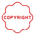 Grunge red copyright word rubber stamp on white background Royalty Free Stock Photo