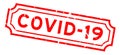 Grunge red COVID-19 Code for Coronavirus word rubber stamp on white background