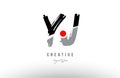 grunge red dot yj y j alphabet letter logo combination design